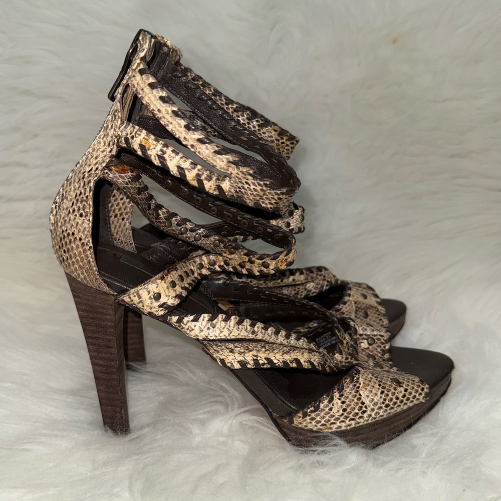 BCBGMaxazria Stylish Brown Strappy Heels